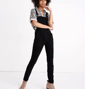 NWT Madewell Skinny Overalls Lunar Wash Black Denim Size Medium